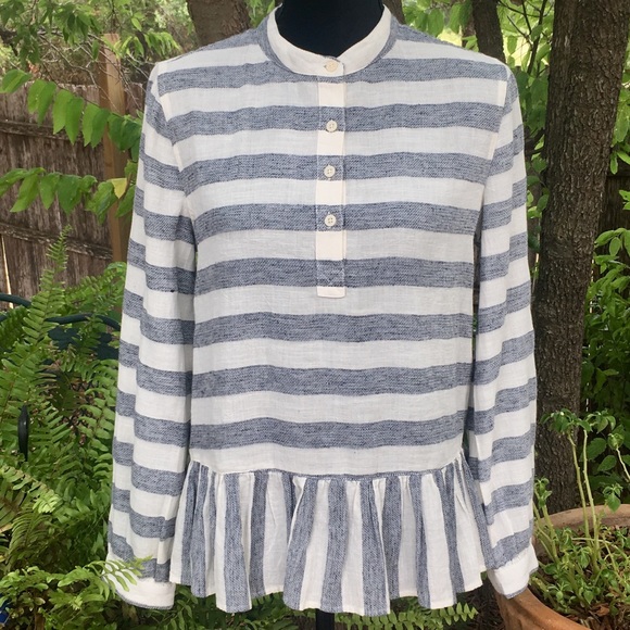 Lucky Brand Tops - Lucky Brand blue & cream striped blouse